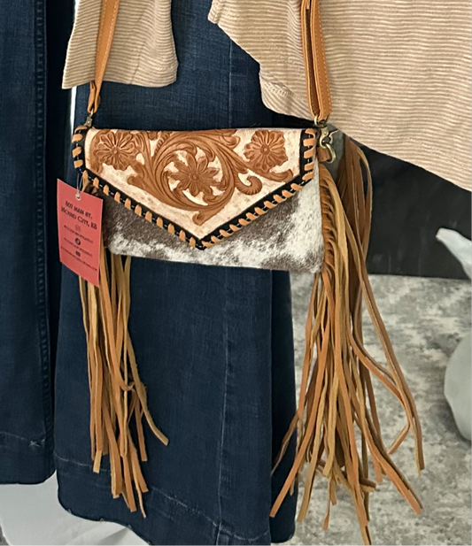 THE CASSIE - TOOLED crossbody Western Tooled Leather Cowhide