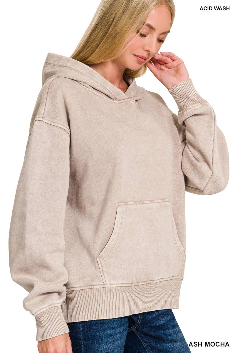 Tan Acid Washed Hoodie