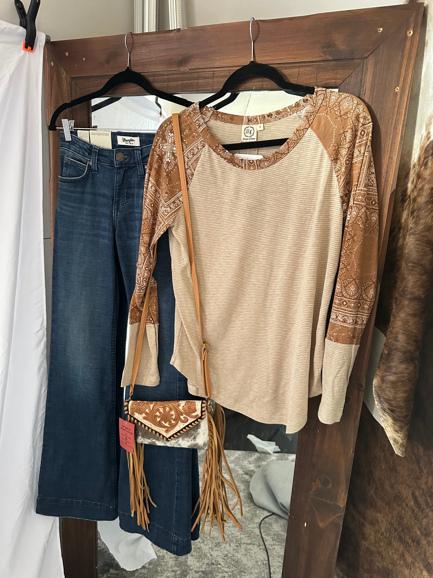 THE CASSIE - TOOLED crossbody Western Tooled Leather Cowhide
