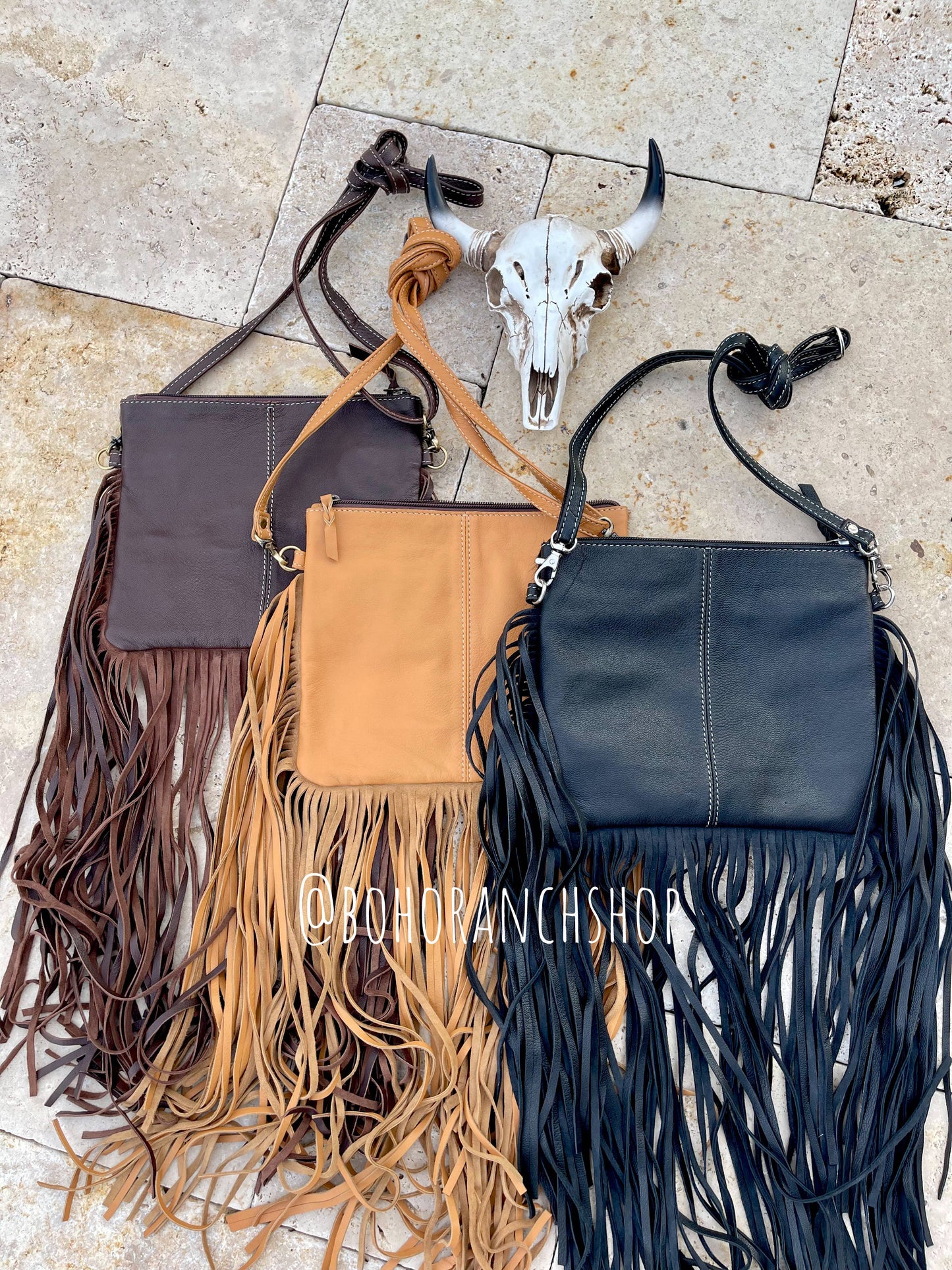 THUNDERBIRD COWHIDE CROSSBODY - white/dark brown with turquoise thunderbird