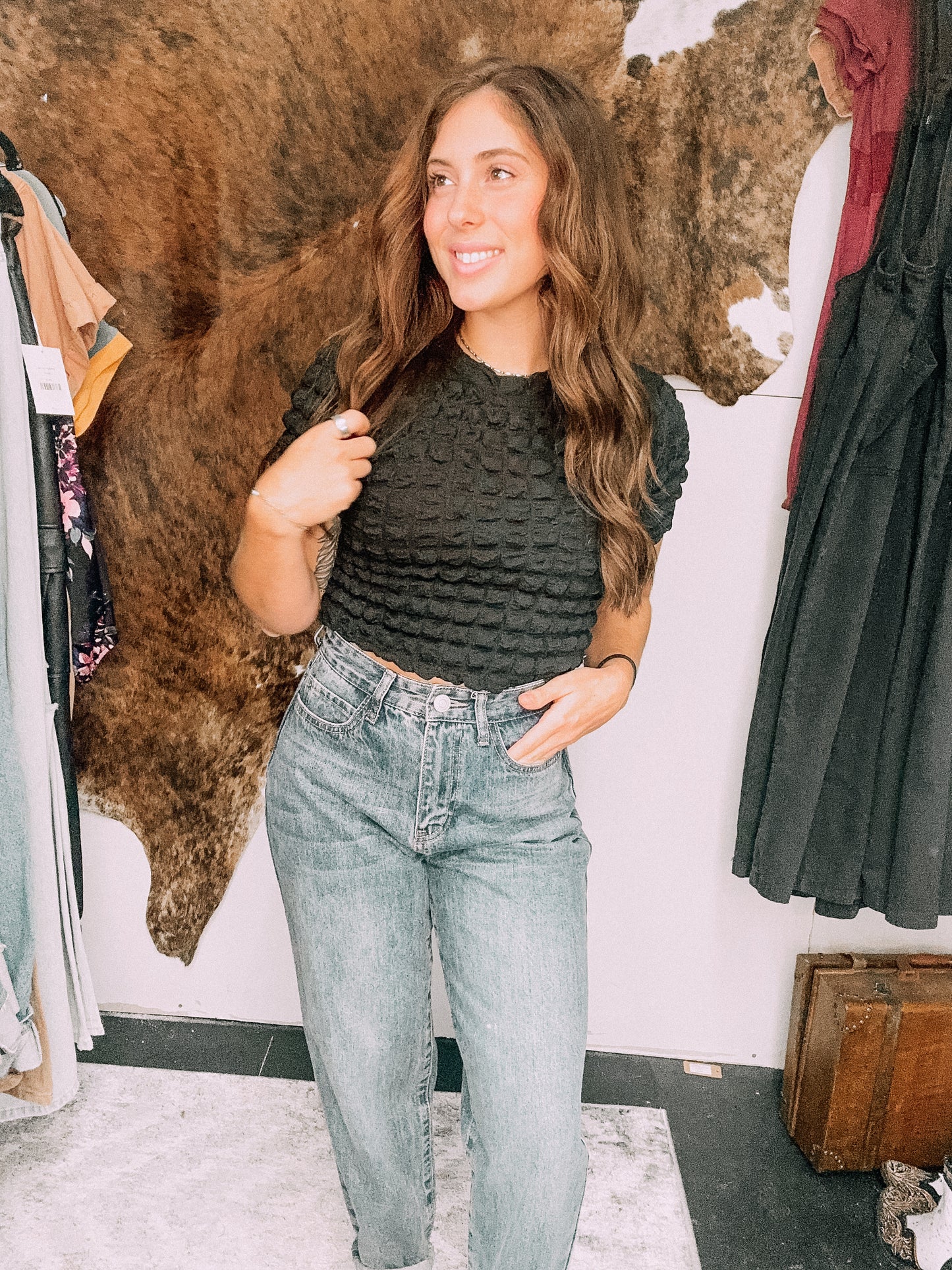 Black Bubble Top