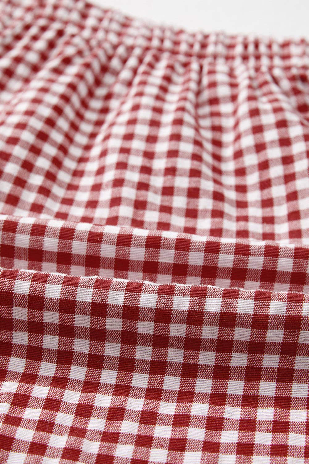 Red Gingham Plaid Shorts