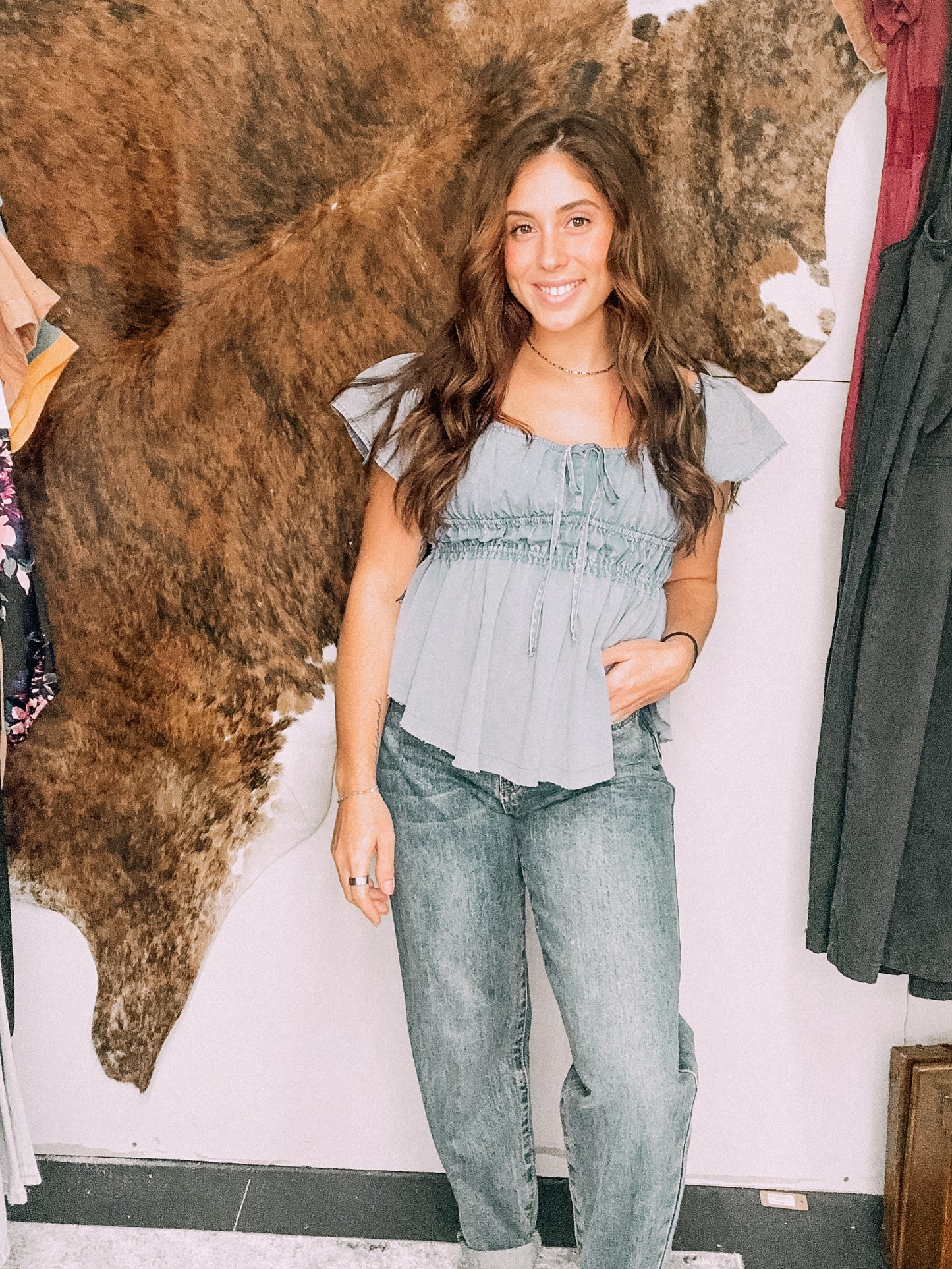 Denim Baby Doll Top