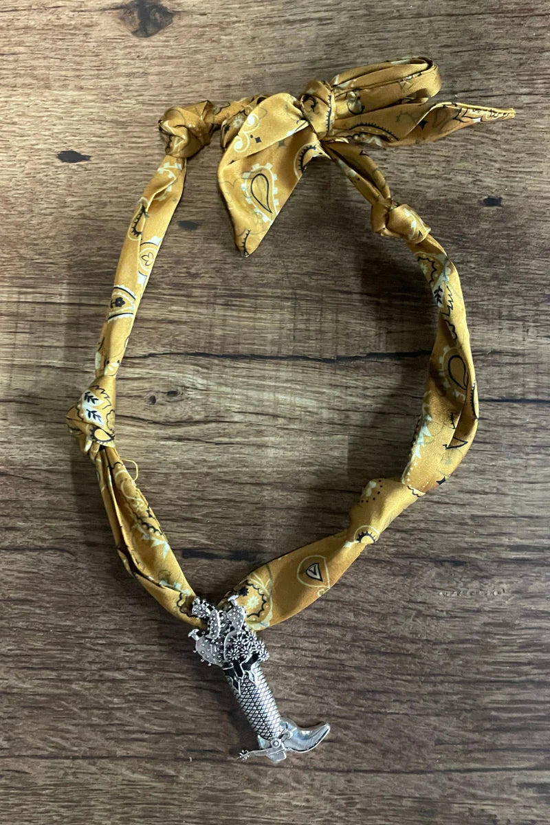 Golden Cactus Tie Necklace
