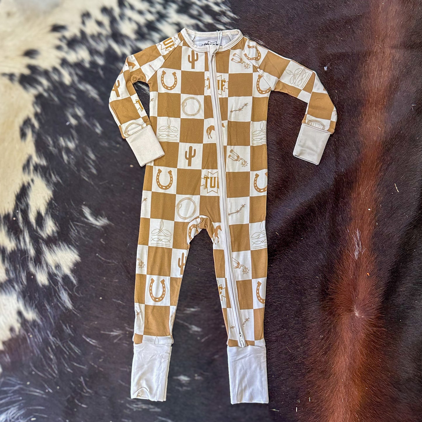 🧡🤠 COWBOY CHECKERED BAMBOO ZIP-UP JAMMIES 🧡🤠