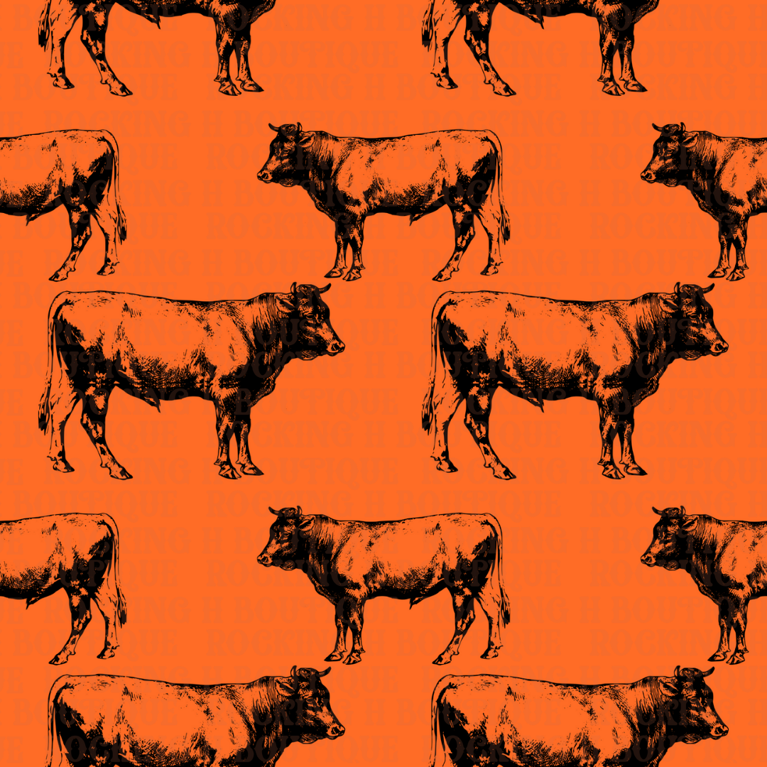 Orange Cow Swim Trunks