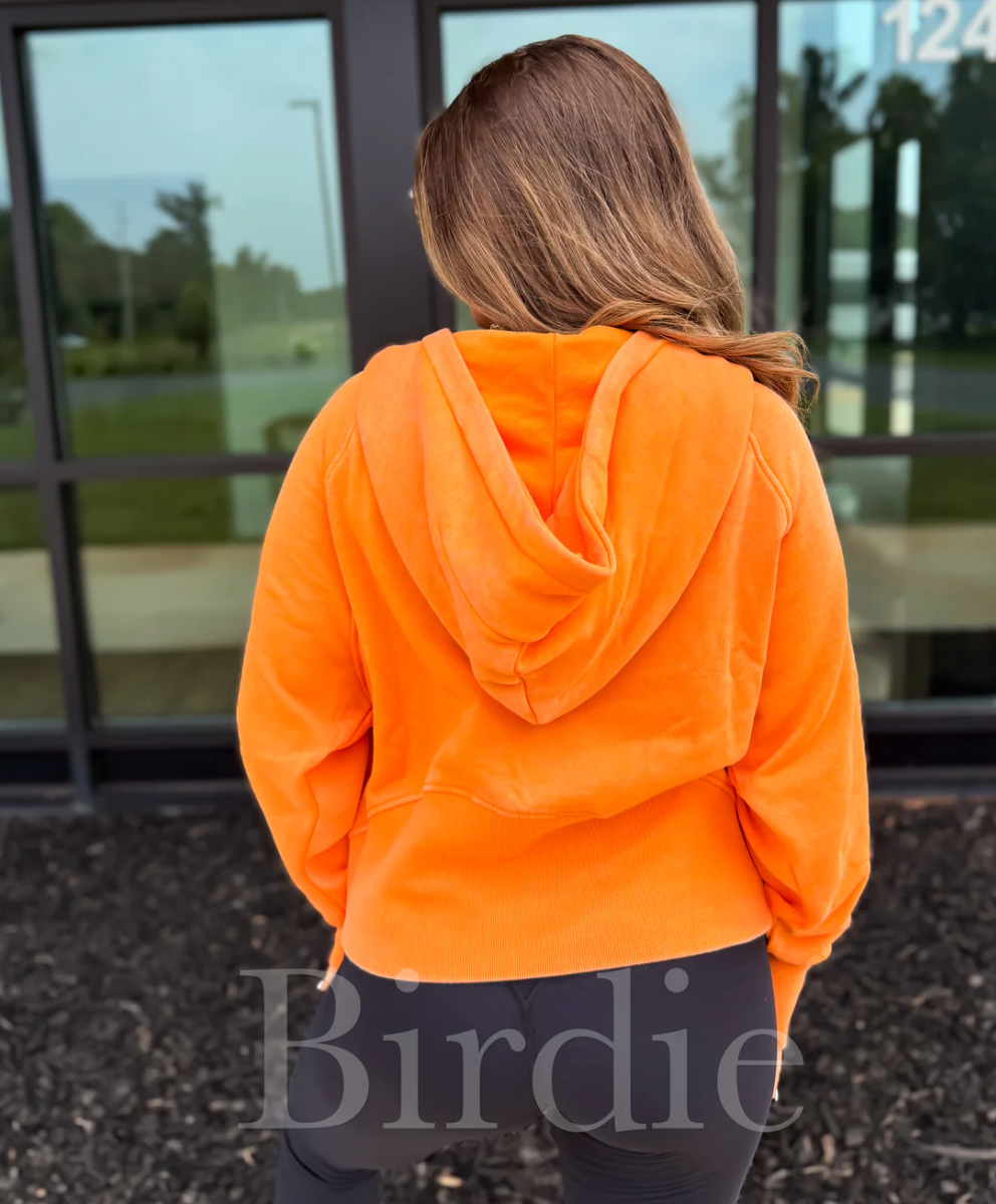 Hunting Orange Cropped 1/4 Zip