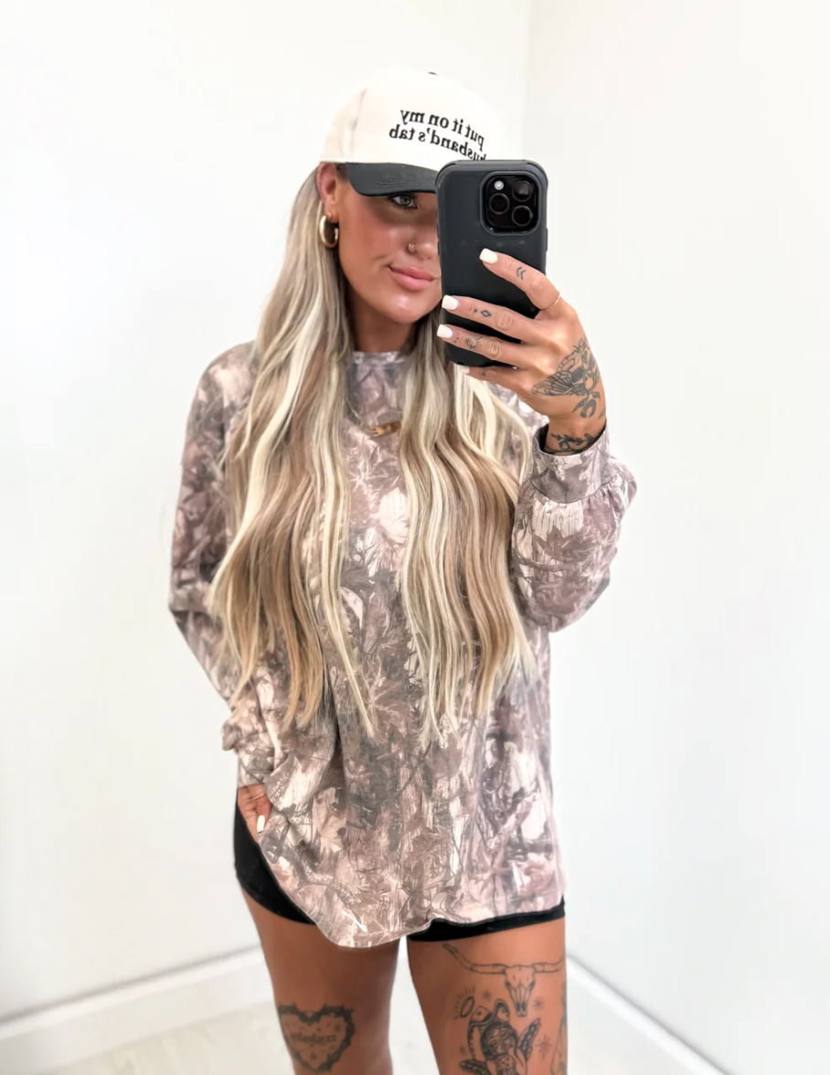 Woodland Wash Camo Long Sleeve Tee