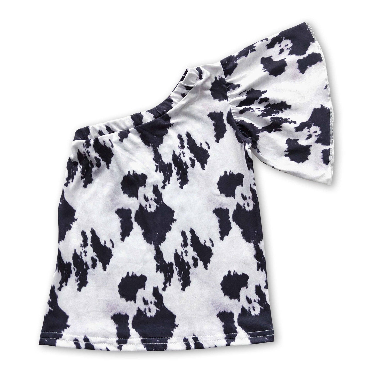 Girls Cowprint One Shoulder Top