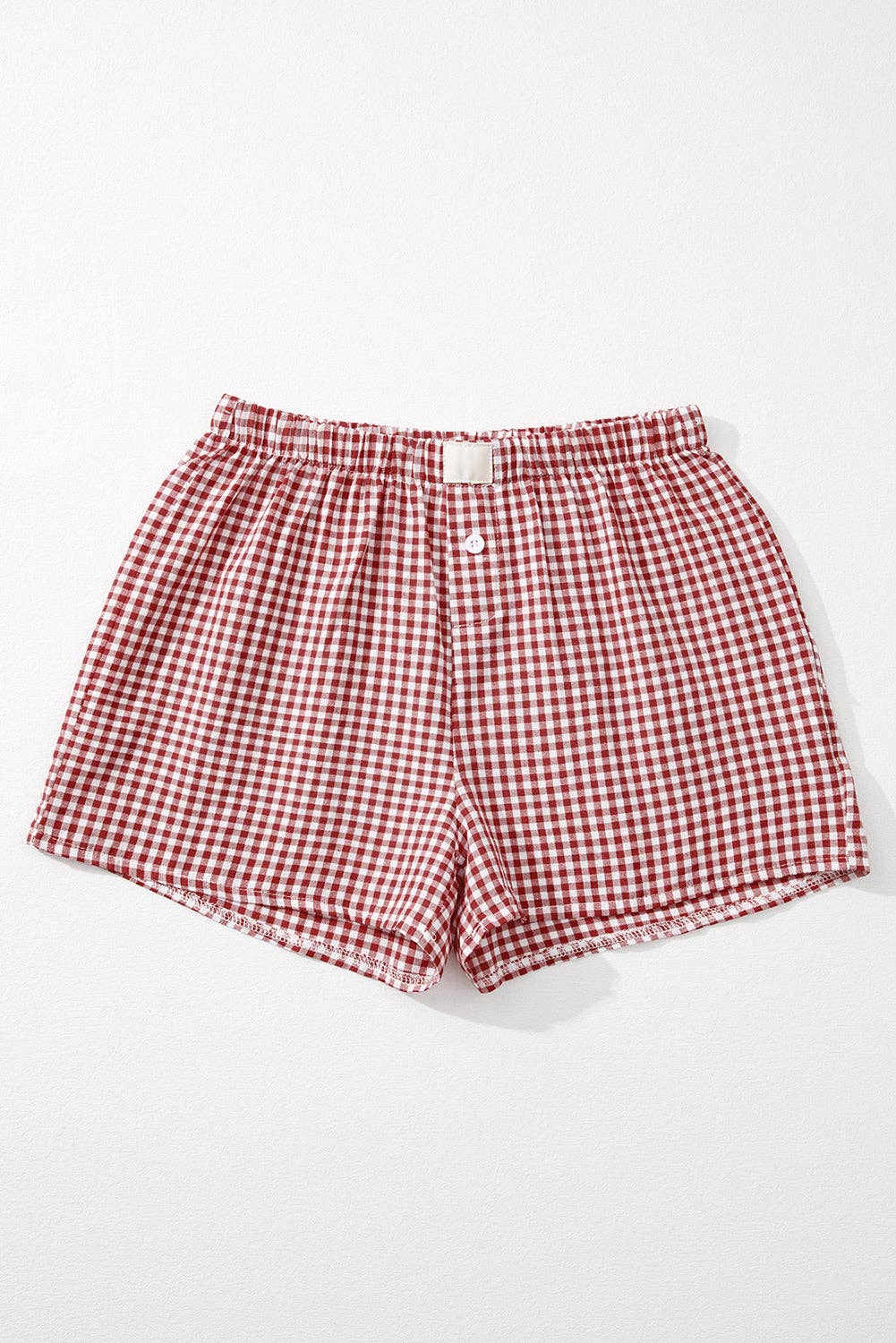 Red Gingham Plaid Shorts