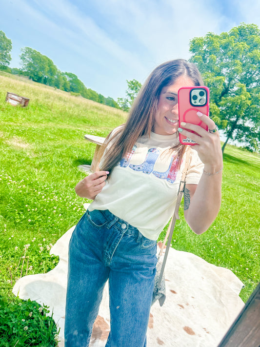 Boots Are Made For Walking Cropped Tee