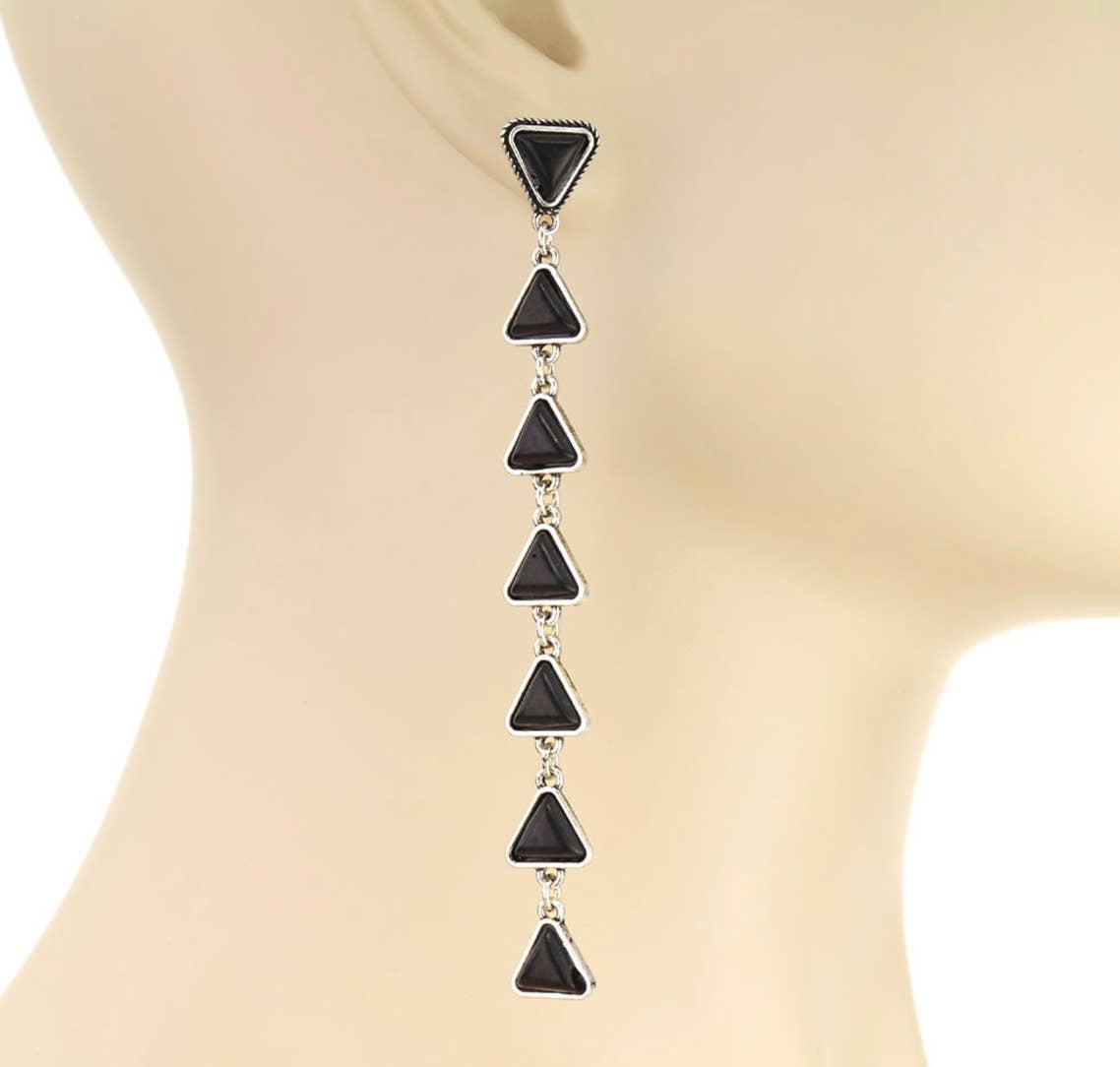 Western Triangle Stone Drop stud earrings