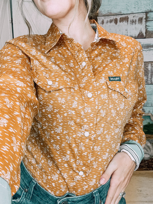 Field of Fall Flowers Wrangler Button Up