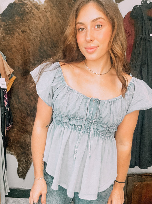 Denim Baby Doll Top