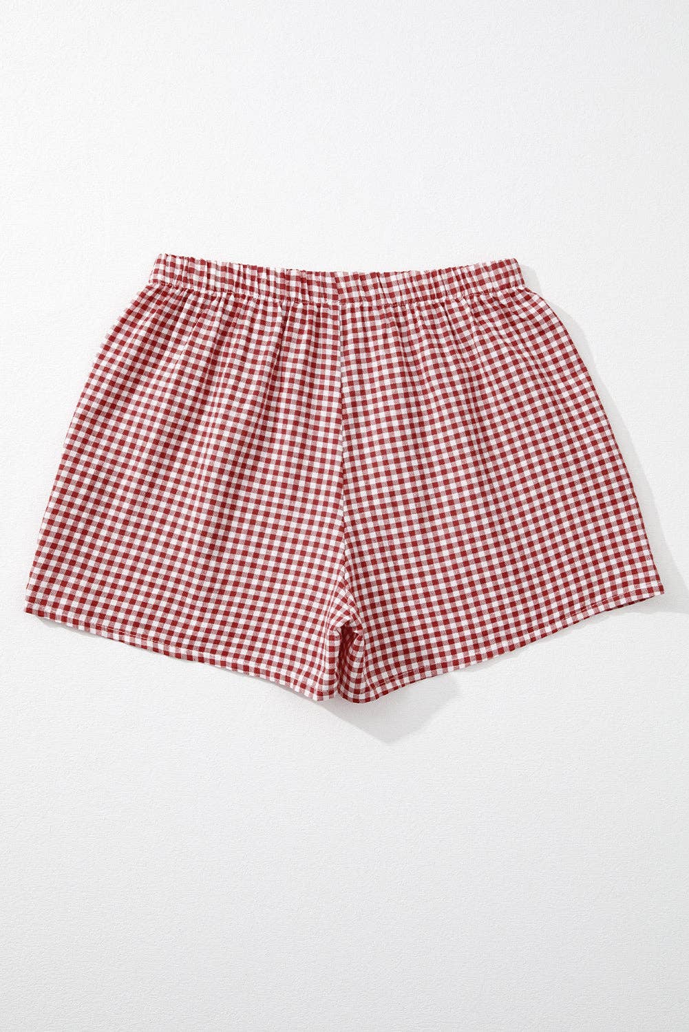 Red Gingham Plaid Shorts