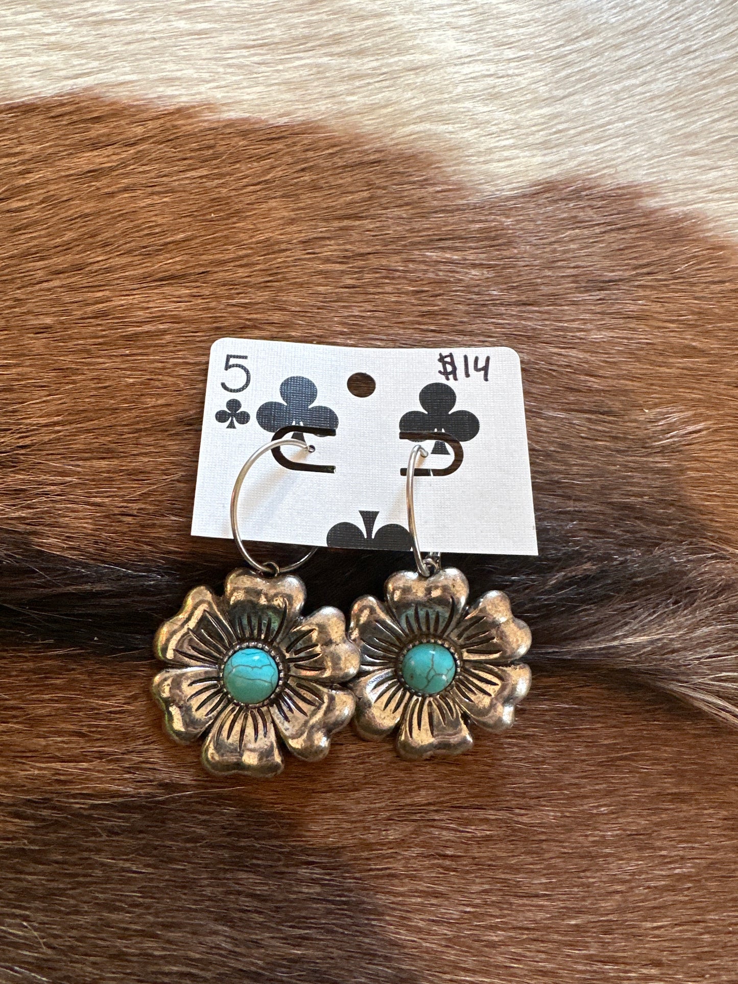 Turquoise Flower Earrings