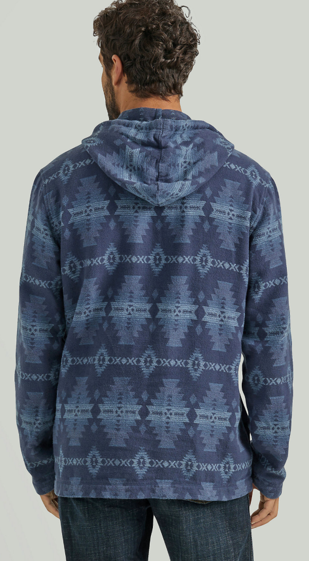 Men's Jacquard Quarter Zip Hooded Popover Jacket