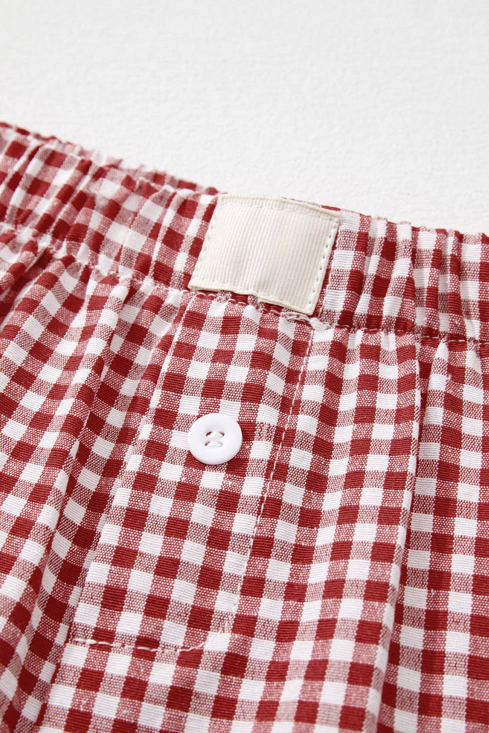 Red Gingham Plaid Shorts